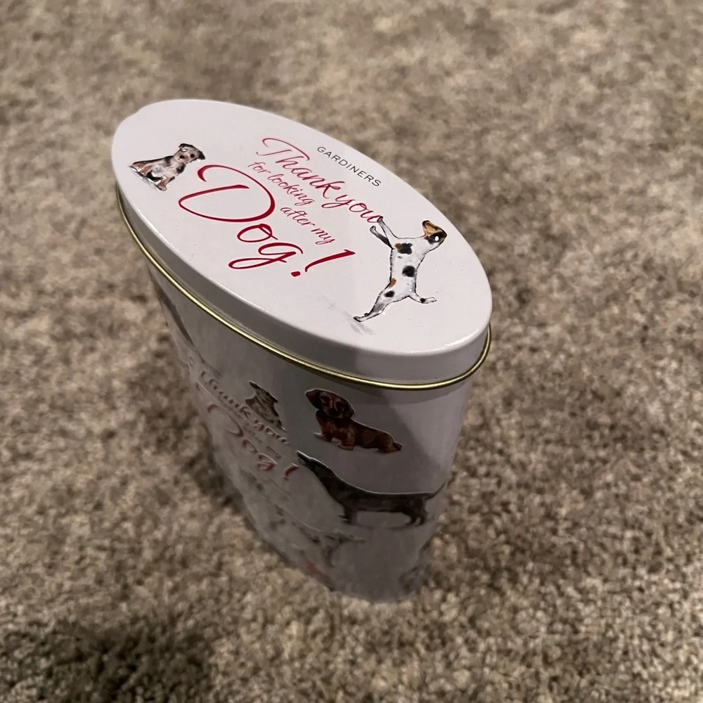 Dog Treat Tin with Dog Illustrations